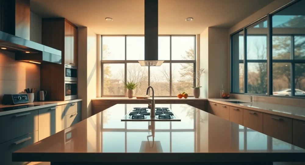 Stylish modern home kitchen with ambient lighting and spacious layout for terms article